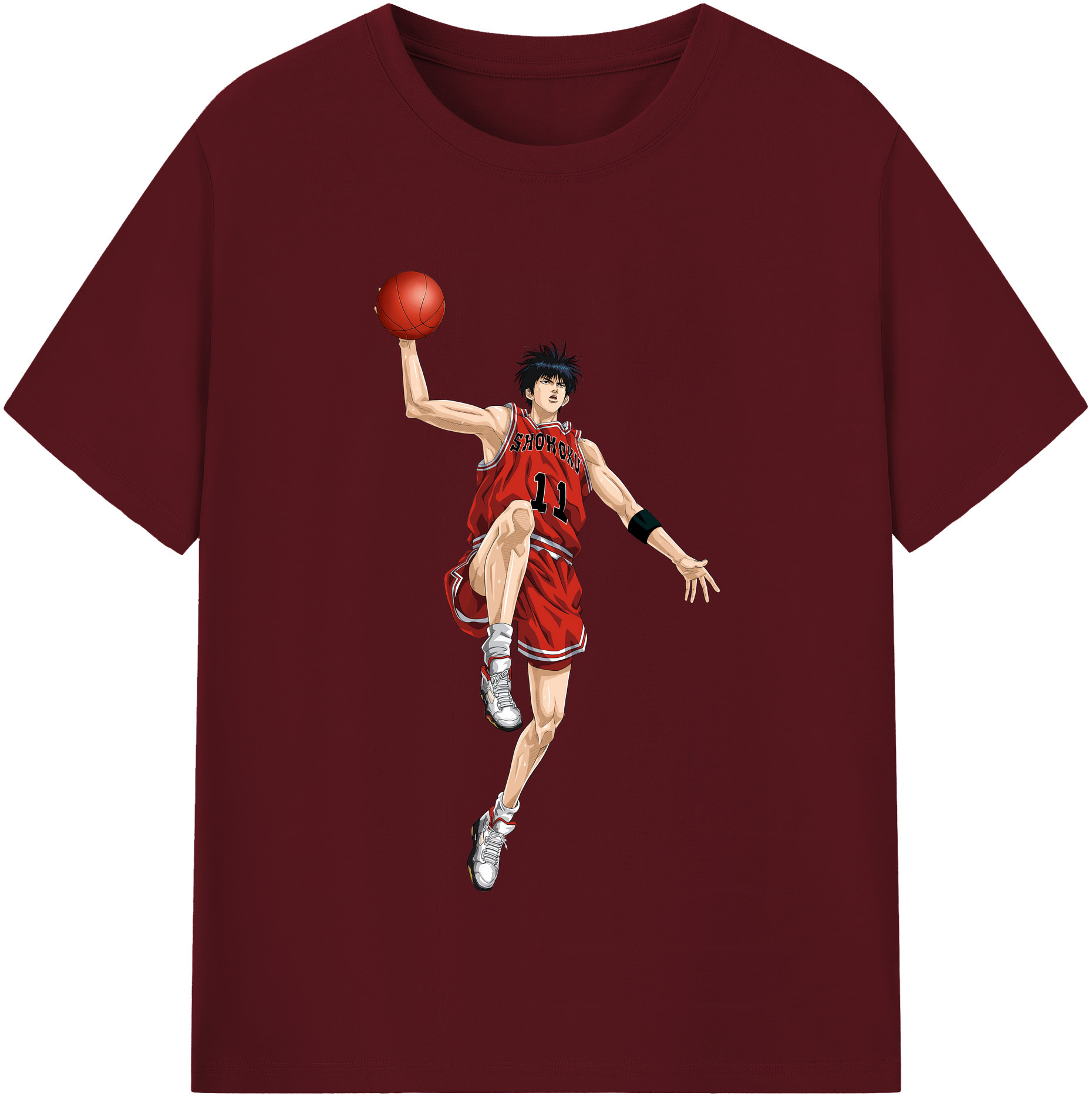 SLAM DUNK／スラムダンク 綿100％半袖Tシャツ（フロントプリント）